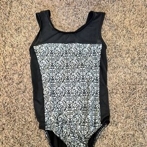 Cat & Jack Girl's Black and Gray Patterned Leotard XL 14/16